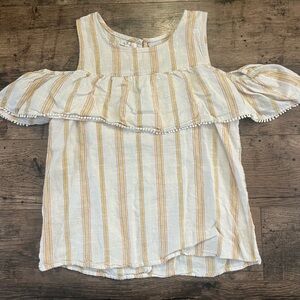Maurices Striped Linen Top with Tie-Back